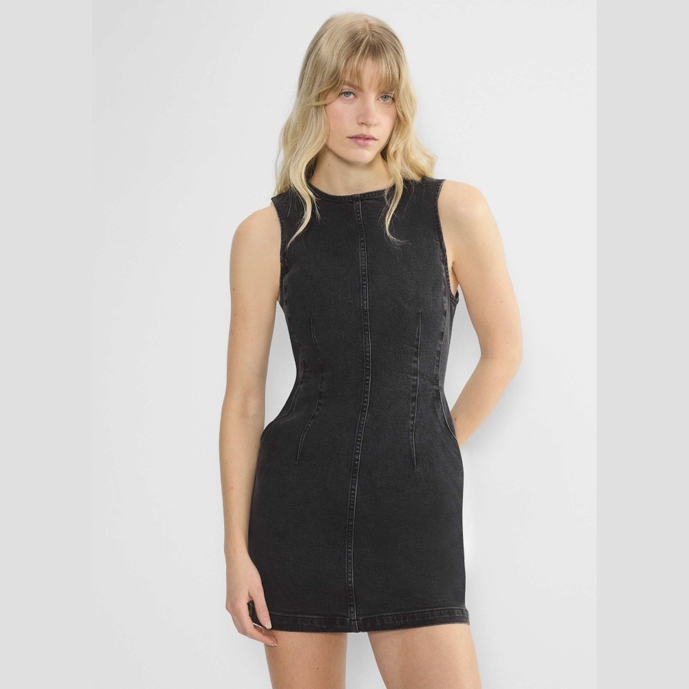 DENIM FORUM x ARITZIA | The Shift Denim Mini Dress in Black Eyeliner | Size XS